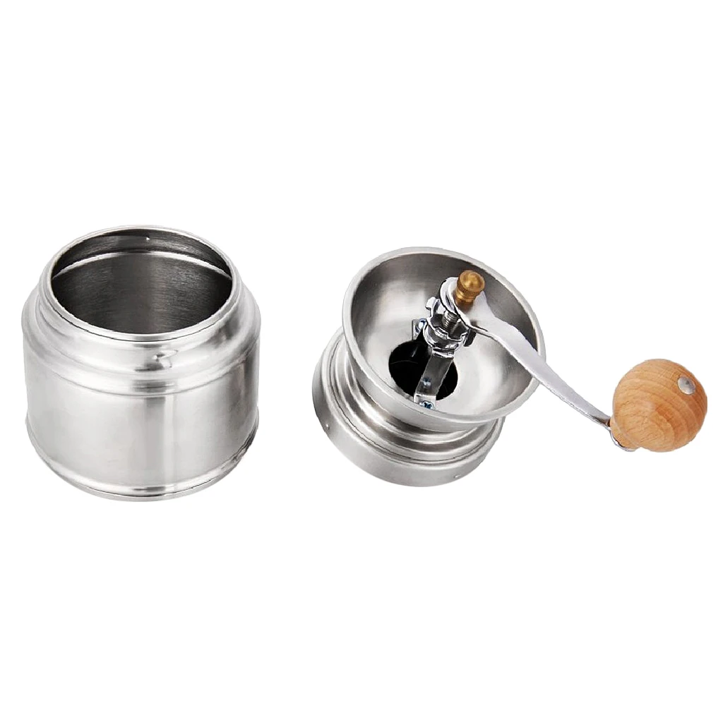 

Manual Coffee Grinder Conical Ceramic Burr Portable Hand Crank Mill Silver