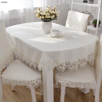 vezon europe lace jacquard tablecloth wedding home translucent table cover embroidered linen cloth textile decoration towel