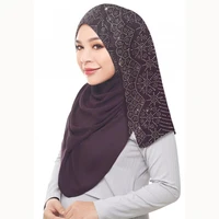 2021 new rhinestone hijab scarf muslim woman glitter chiffon headscarf long ladies wraps head turban hijab islamic clothing