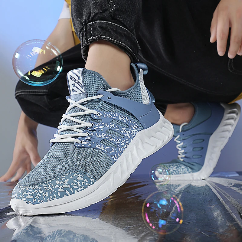 New Mesh Mens Running Shoes Man Sport Sneakers Male Outdoor Flat Walking Driving Footwear Summer Breathable Size 39-46 | Спорт и