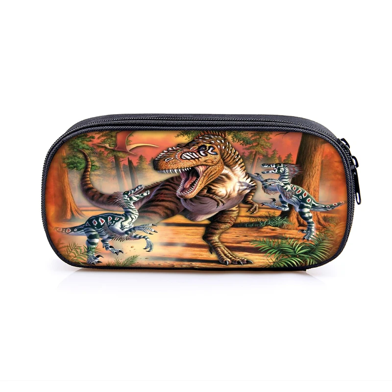 Пенал с принтом динозавра для мальчиков и девочек Пеналы Rex детей школьный чехол