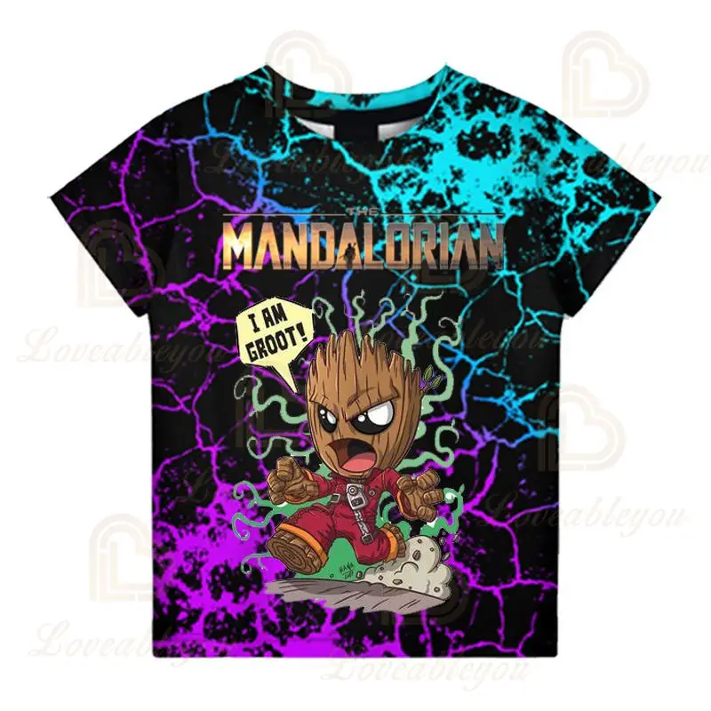 Футболка в уличном стиле для мальчиков и девочек топы с 3D-принтом мандалор летние