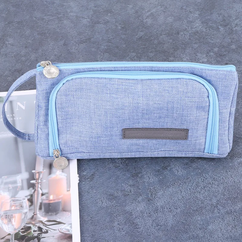 

Big Capacity Colored Linen Storage Pouch Marker Pen Pencil Case Stationery Bag Holder for Middle High School Office College Chri