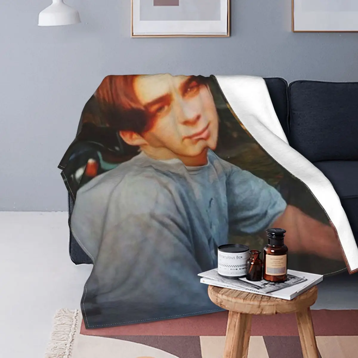 

Ian Somerhalder-mantas de lana de invierno, Boone Carvel, transpirables, Súper suaves, para cama, colcha de coche