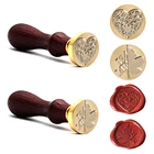 Печать Вощеная сменная Медная головка деревянная ручка набор для свадебного приглашения Подпись детская игрушка декор 2 шт.