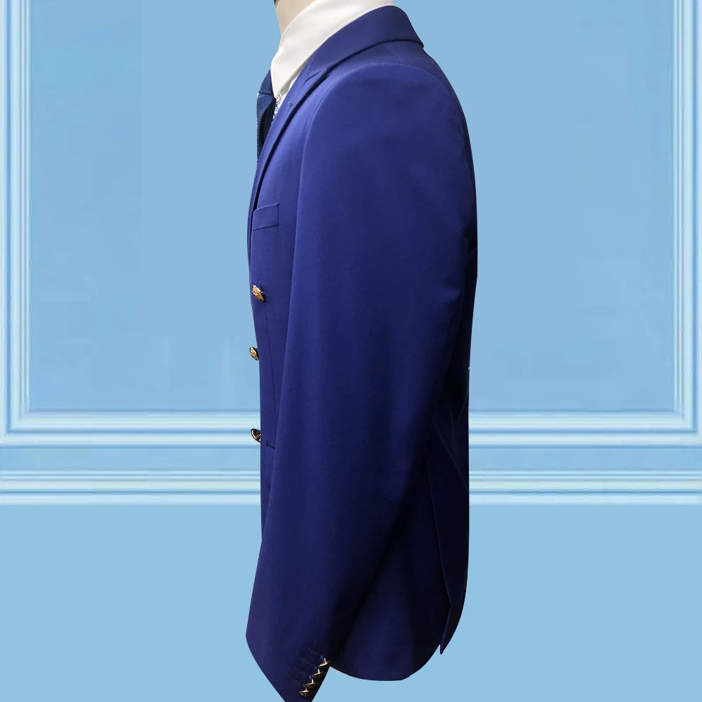 

Men's Classic Suit Original Slim Fif Design Party Lapel Collar Dress Simpal Gold Button Smoking Jackets And Trousers For Men