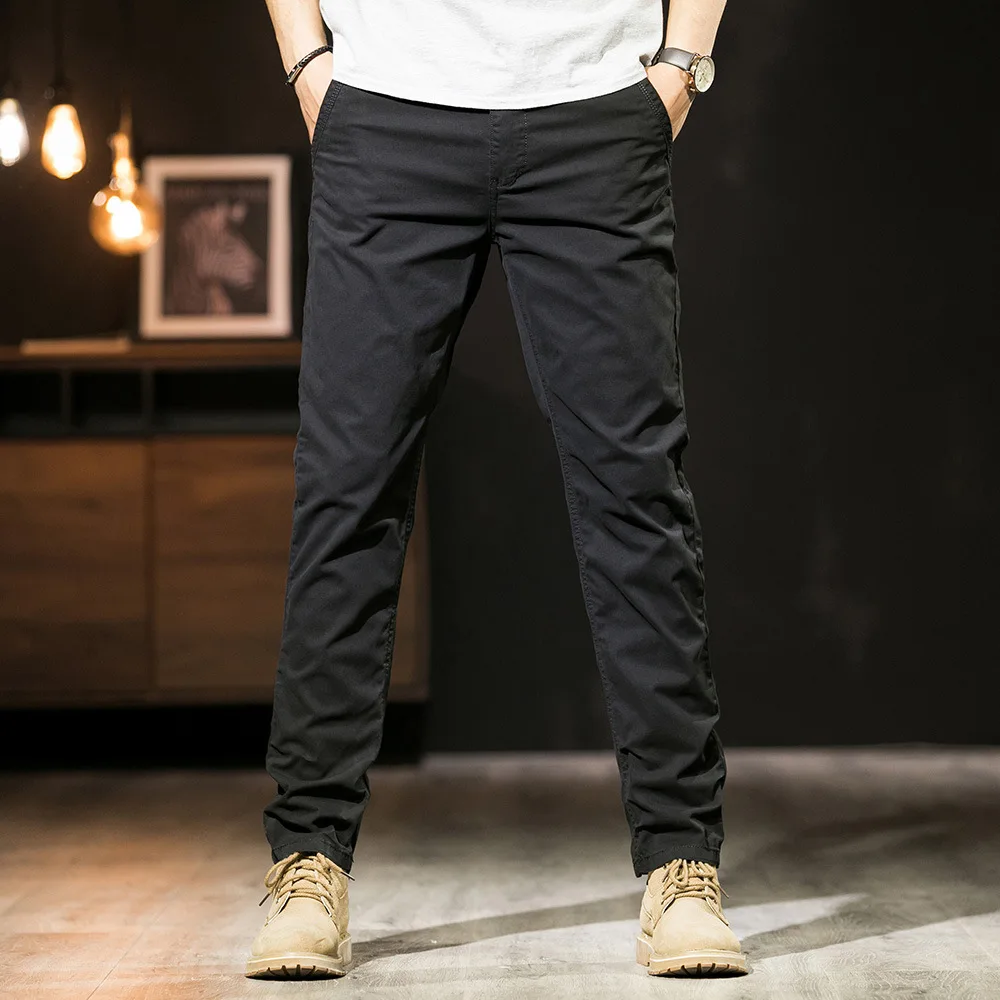 

Men's spring and summer business casual pants cotton simple fashion straight pants trend loose versatile sports pants