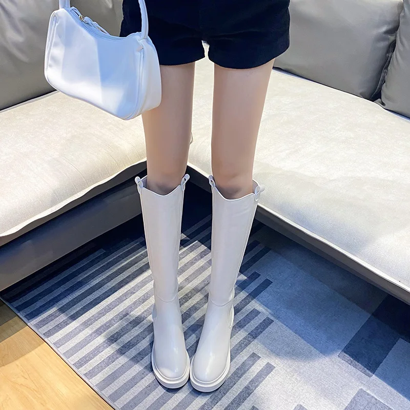 Женские высокие сапоги больших размеров 35-43 рыцарские Новинка осени и зимы 2021