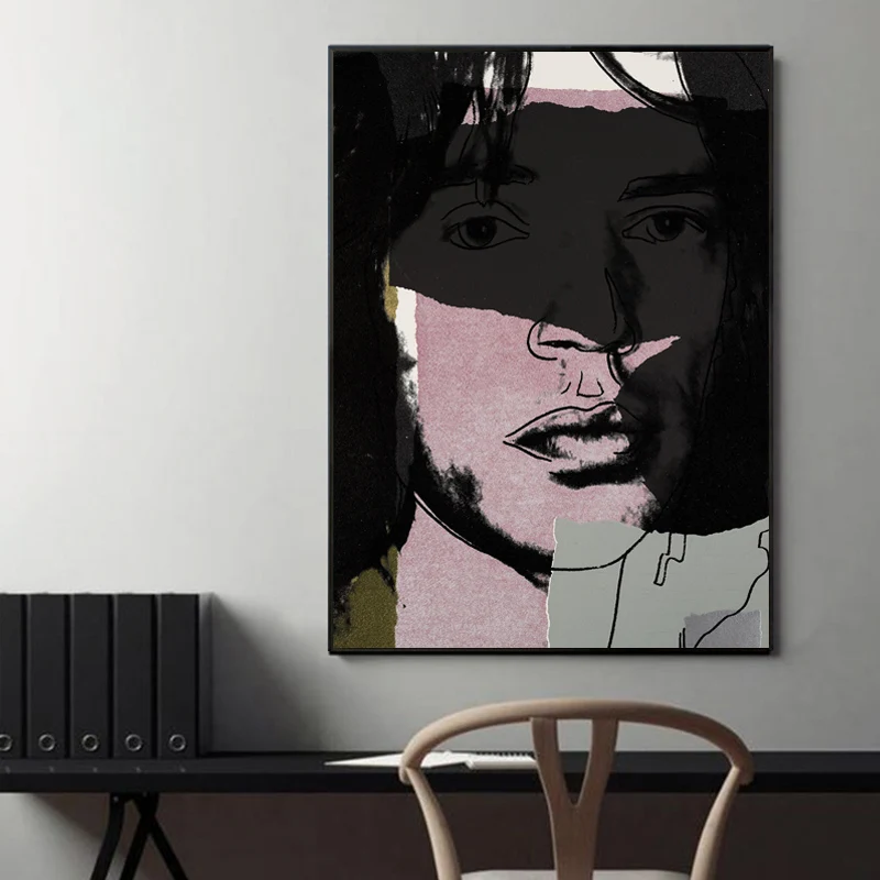 Винтажный постер Andy Warhol, холст, картина Mick Jagger плакаты-портреты и принты для гостиной, домашний декор, настенная живопись