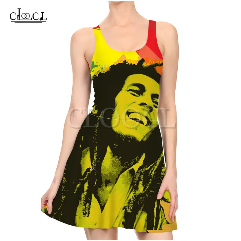 Женское приталенное пляжное платье без рукавов CLOOCL Singer Reggae Creator Bob Marley | Женская