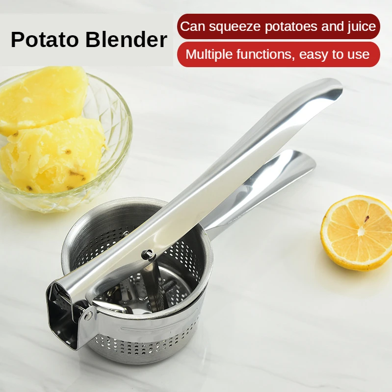 3 in 1 stainless steel potato press with side hole creative kitchen gadget manual juicer free global shipping