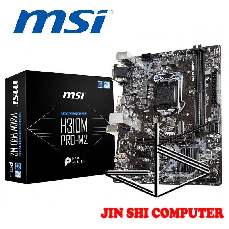 

NEW MSI H310M PRO-M2 Supports 8th Gen Intel® Core™ LGA 1151 socket Supports DDR4 Memory, up to 2666MHz M.2 and NVMe support