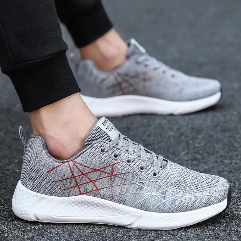 

Мужские беговые кроссовки Fly Weaving, низкие кроссовки больших размеров, дышащая Спортивная обувь для мужчин, нескользящая спортивная обувь 25D, ...