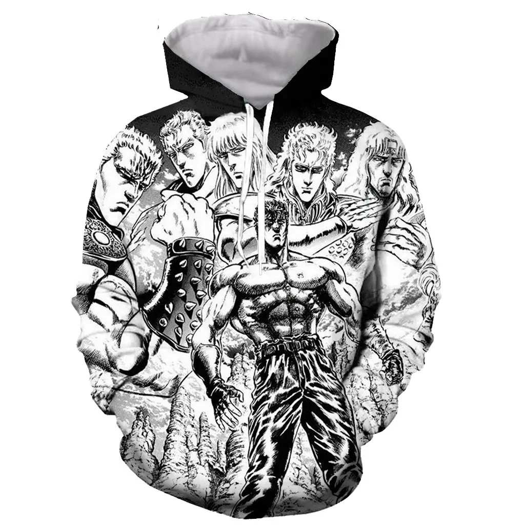 Модные с длинным рукавом 3D принт кулак Северной Звезды кенширо на