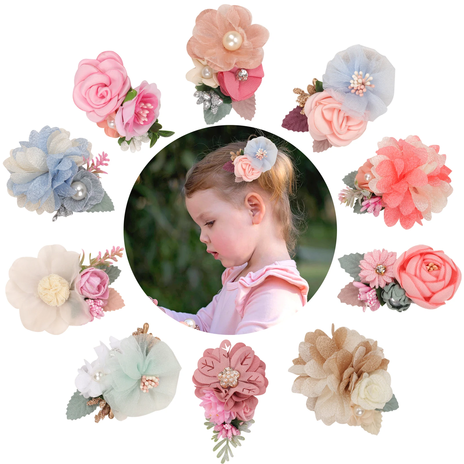 

2021 New Chiffon Flower Hair Clip For Baby Girls Cute Hair Accessories Toddlers Hairpin Kids Headwear Accessories Gift заколки