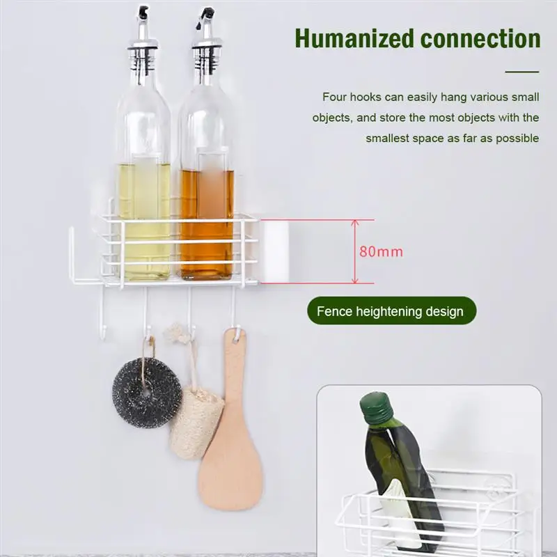 

Kitchen Sink Sponge Holder Storage Drying Rack Wall Mount Spice Organizer Drain Basket Bottle Shelf Rag Hanger Hook Accessories