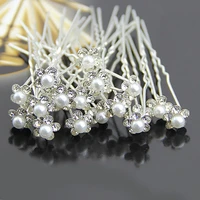 20pcsset women wedding imitation pearl hairpins bridal jewelry u shaped hair clips bun braiding ponytail hairstyle barrettes