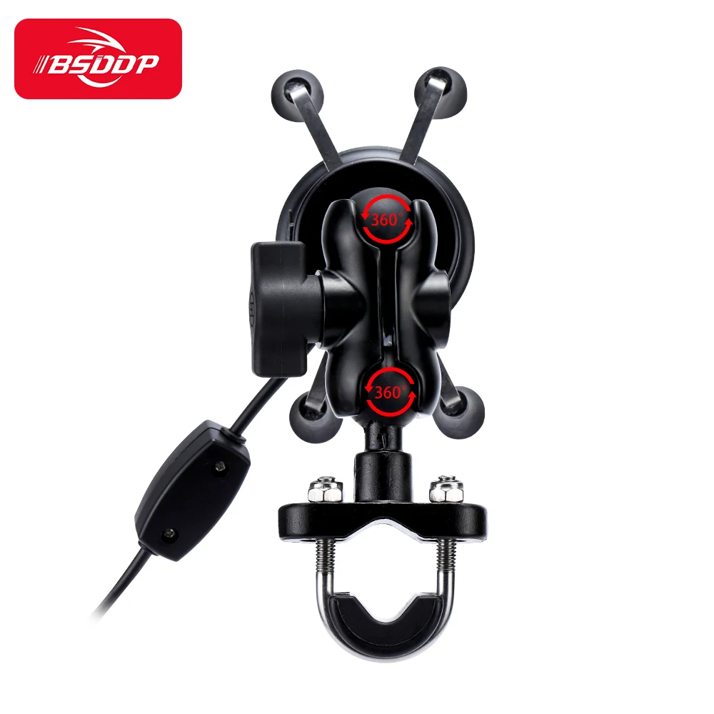 Держатель для телефона мотоцикла беспроводной + USB проводной порт зарядное