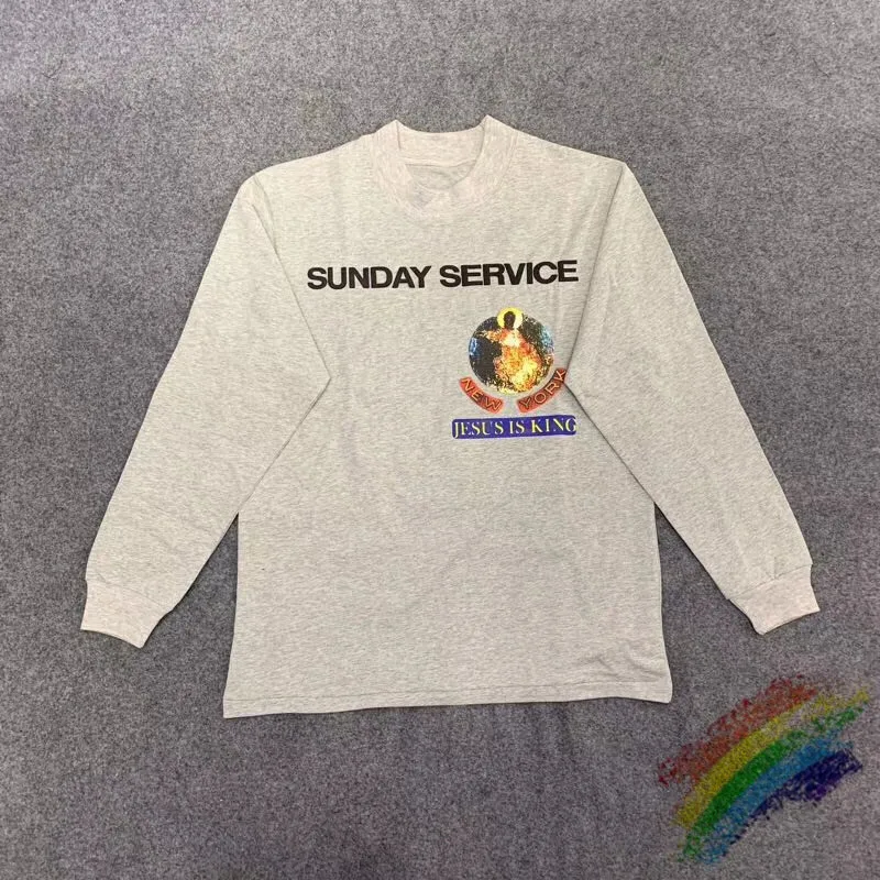 Kanye West Sunday serve Jesus is king толстовка с круглым вырезом для мужчин и женщин 1:1 высокого