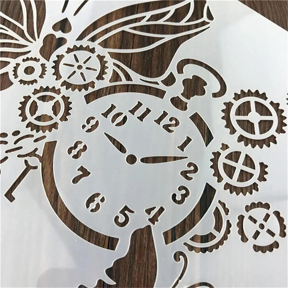 1 шт. милые часы Бабочка многоразовый трафарет для DIY штампованная скрапбукинга