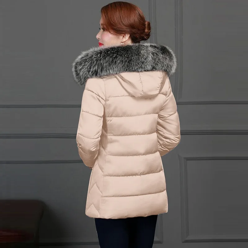 С меховой отделкой ремешком вокруг щиколотки Женское зимнее пальто куртка новая