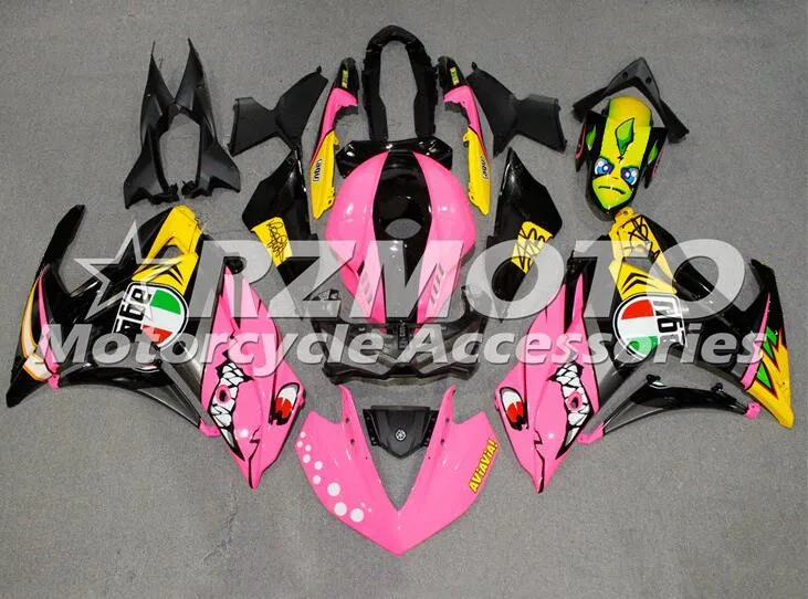 

OEM Quality New ABS Full Fairings kit for YAMAHA YZF-R3 14 15 16 YZF-R25 R3 R25 2014 2015 2016 2017 Body set Cool Pink yellow