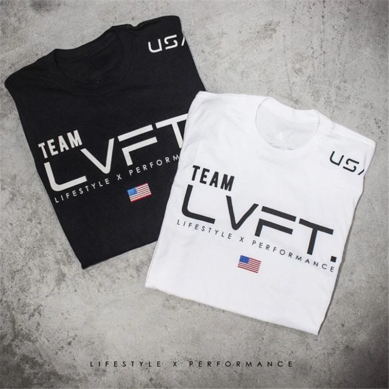 Футболка мужская с круглым вырезом хлопок брендовая одежда для фитнеса и бега