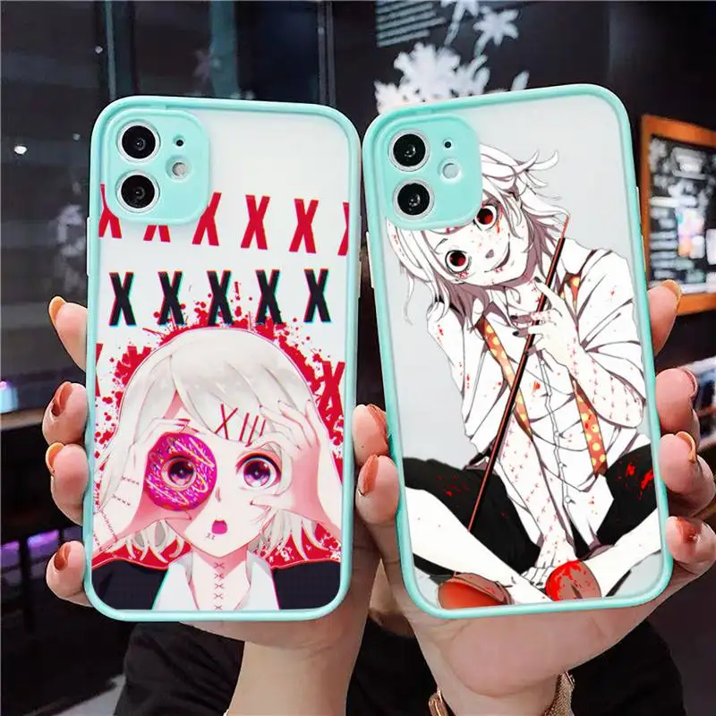 

anime JUUZOU SUZUYA Tokyo Ghouls Phone Case For iPhone 12 11 Mini Pro XR XS Max 7 8 Plus X Matte transparent blue Back Cover