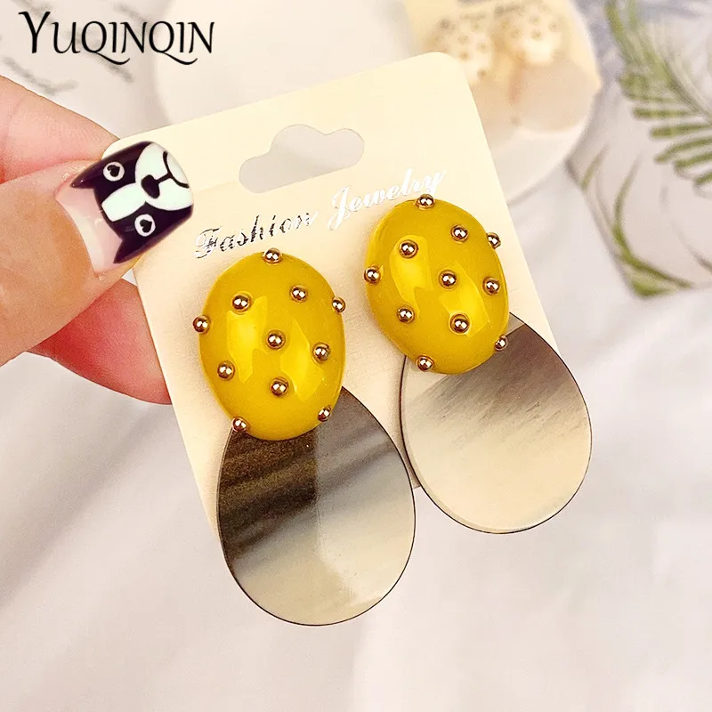 Модные круглые большие серьги для женщин 2020 милые корейские Висячие длинные