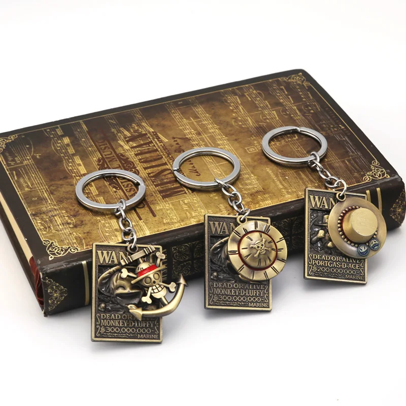 Цельный брелок для ключей в стиле аниме японская соломенная шляпа Череп Луффи