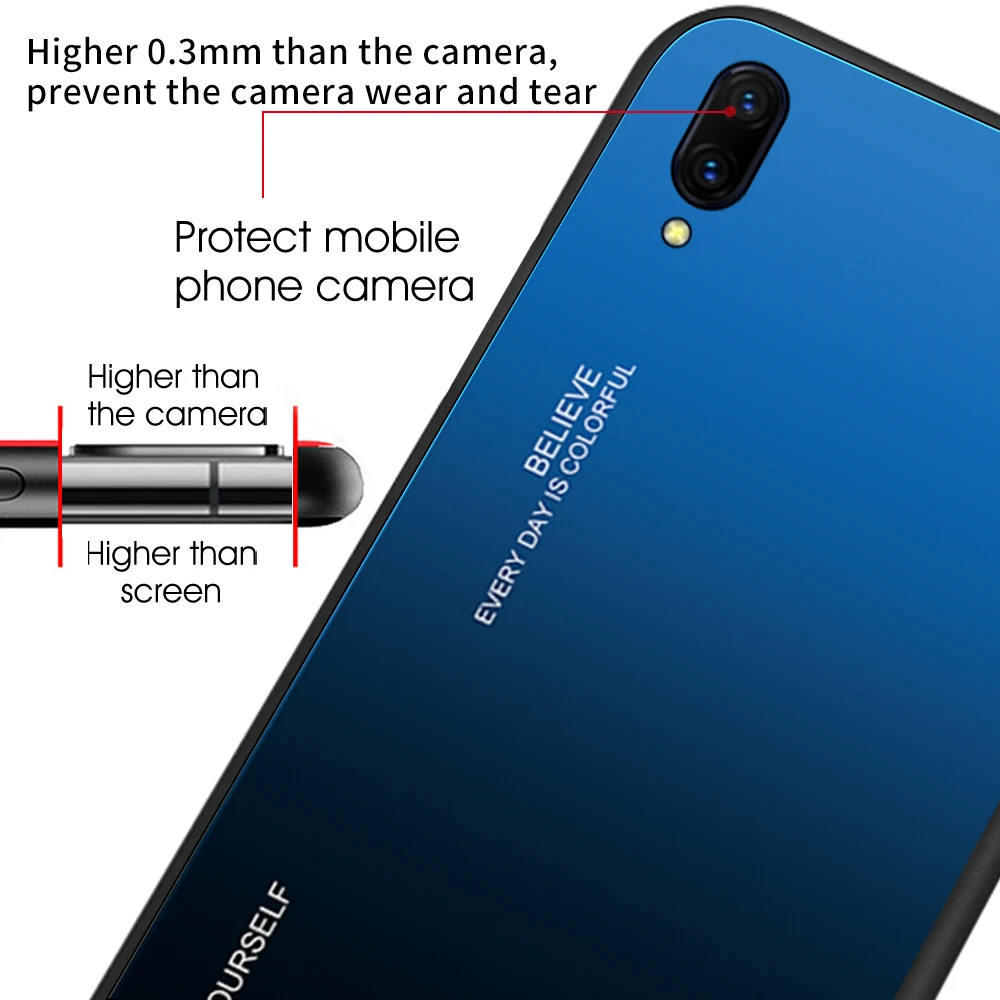 Чехол из закаленного стекла с градиентом для samsung S8 S9 S10 Plus Lite Note8 9 10 pro J4 J6 plus 2018 TPU