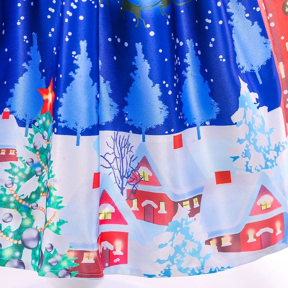 Рождественские детские летние платья для девочек от 3 до 9 лет с принтом снежинки