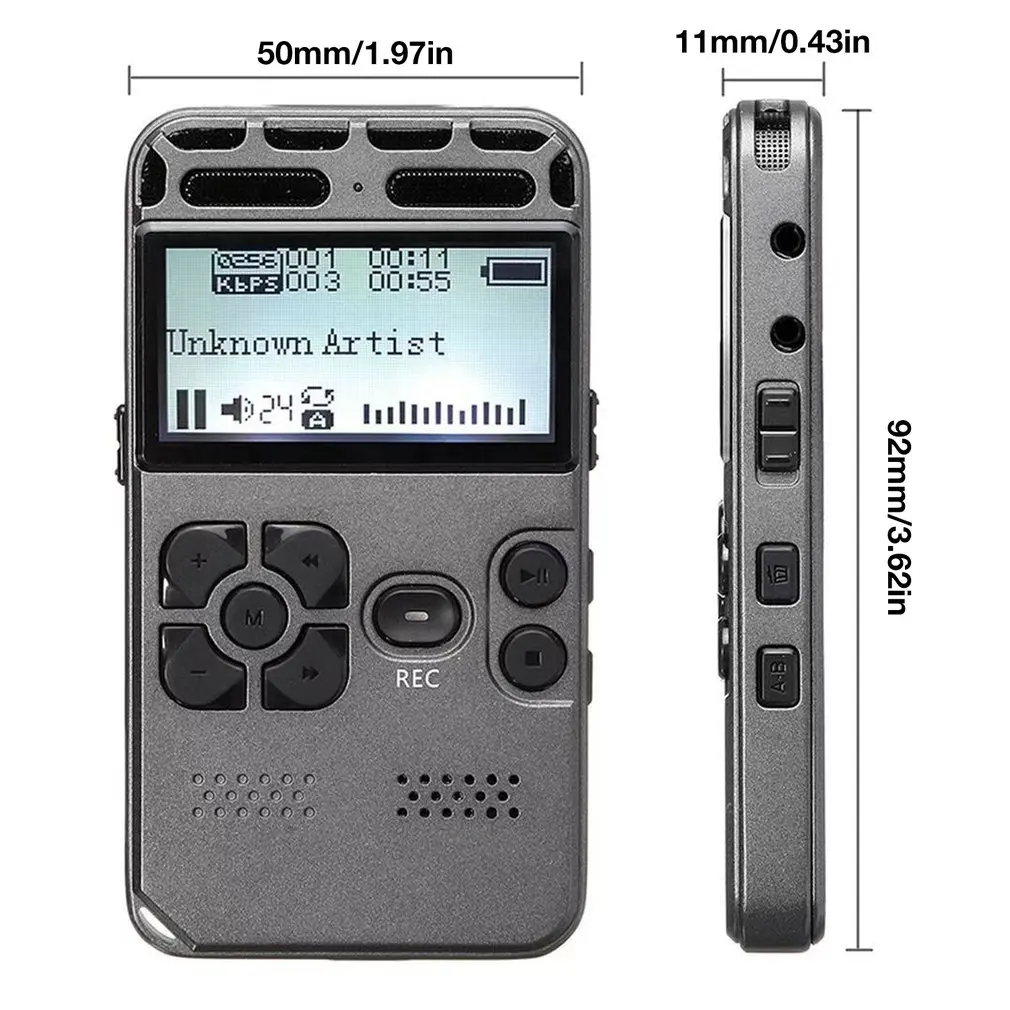 

Portable 8GB Rechargeable LCD Digital Audio Sound Voice Recorder Dictaphone MP3 Player Mini Sound Voice Recorder