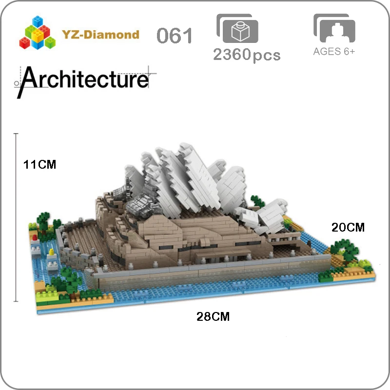 YZ 061 всемирно известная архитектура Сиднейский оперный дом 3D модель мини