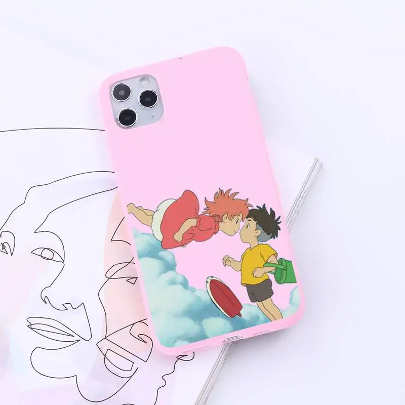

Ponyo on the Cliff Miyazaki Hayao Phone Case Candy Color for iPhone 6 7 8 11 12 s mini pro X XS XR MAX Plus