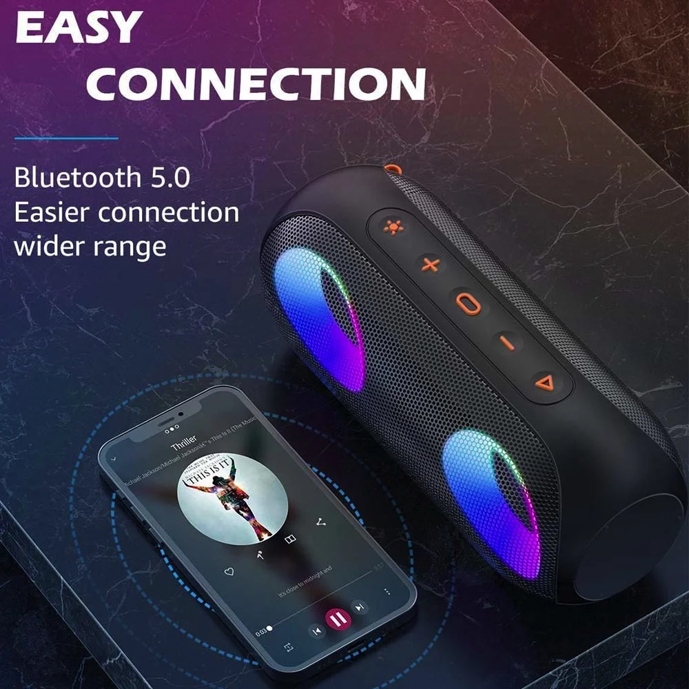 

XDOBO VIBE 50 Вт портативная беспроводная Bluetooth Колонка BT 5,0 динамичессветильник Аудио Бас водонепроницаемый цилиндрический сабвуфер динамик