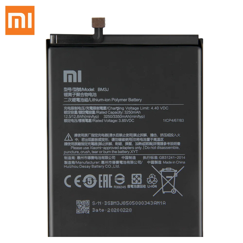 100 original xiaomi bm3j replacement battery for xiaomi mi 8 lite 3250mah large capacity phone battery free tools free global shipping
