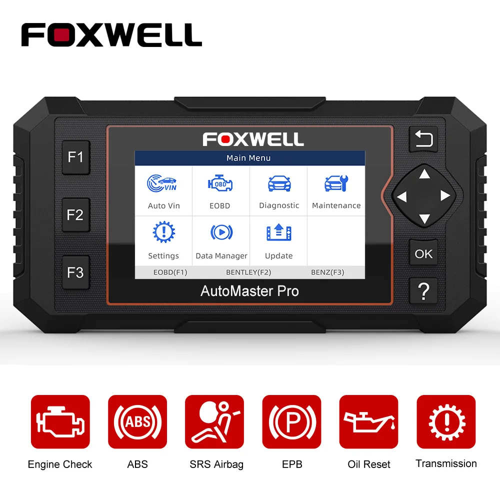 

Автомобильный диагностический считыватель кодов Foxwell NT614 Elite, OBD2, сканер двигателя, четыре системы, EPB, сброс масляного сервиса, OBD 2, Автомобил...