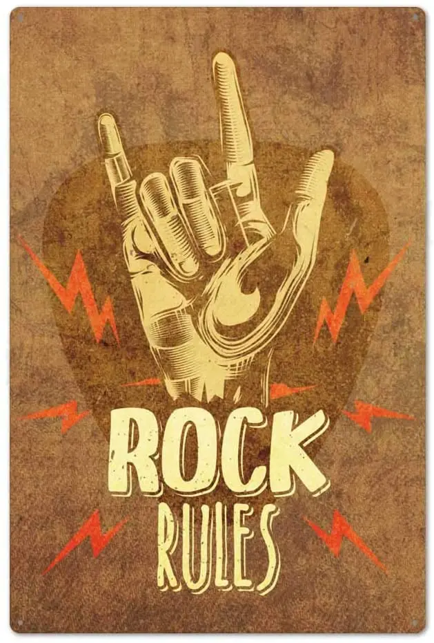 

Rock Roll Metal Sign Tin Sign Plaque Metal Vintage Rock Metal Poster Retro Wall Decor for Bar Pub Club Man Cave 20x30 cm