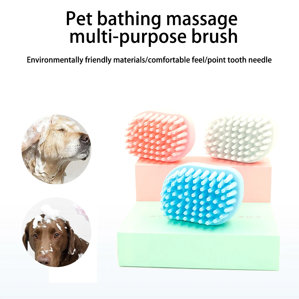 

Dog Comb Dog Shampoo Rubber Brush Dog Bath Brush Pet Grooming Shower Bath Brush Massage Comb