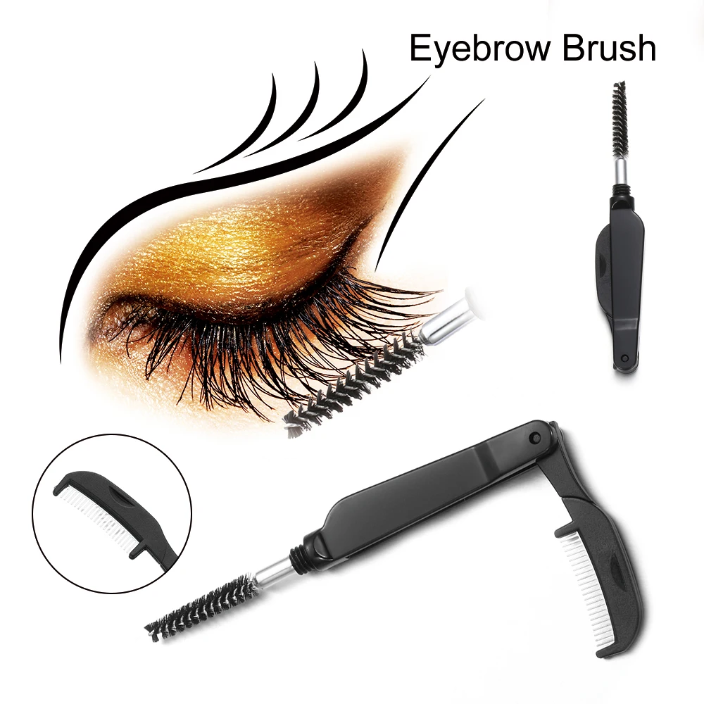 

1Pc Dual-Head Foldable Eyelash Comb Lash Separator Lift Curl Plastic Brush Beauty Eyelash Tools Eye Makeup Comb Eyelash Comb