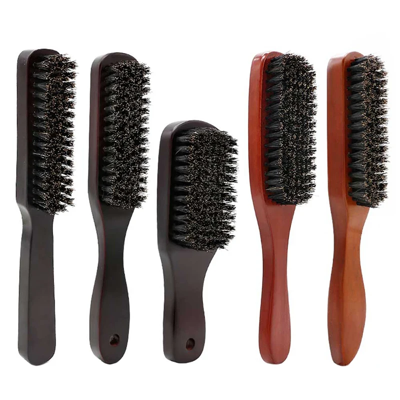 

Wood Handle Boar Bristle Beard Brush Shaving Tool Hair Brush Wooden Curved Men Beard Shaving Brush Hair Stylist Mustache Brushes