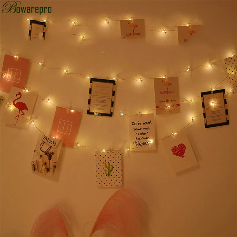 2 м + 12 шт. зажимов питание от аккумулятора светильник для кухни зажим фото