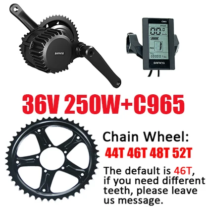 36V250WC965 Bafang мотор BBS02 BBS01 48v 750 w/500 w 36V 250 W/350 W/500 W 8fun, фара для электровелосипеда в двигатель комплект для электрического велосипеда, конверсионный набор, BBS02B BBS01B - Цвет: 36V250WC965