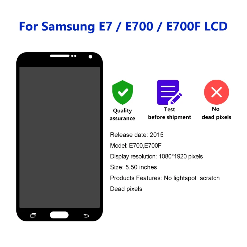 Super AMOLED 5 &quotдля Samsung Galaxy E7 E700 дисплей с сенсорным экраном дигитайзер для E7000 E700F