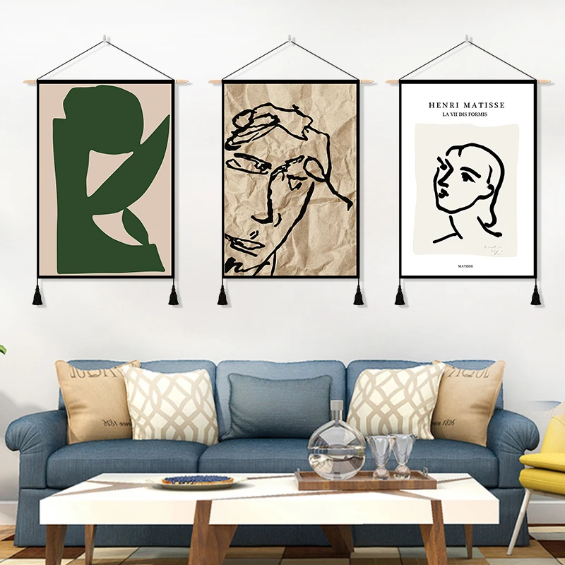 

Modern Art Tapestry Print Korea Nordic Tassel Simple Geometry Girl Tapestry College Dorm Decoracao Quarto Decoration DE50GT
