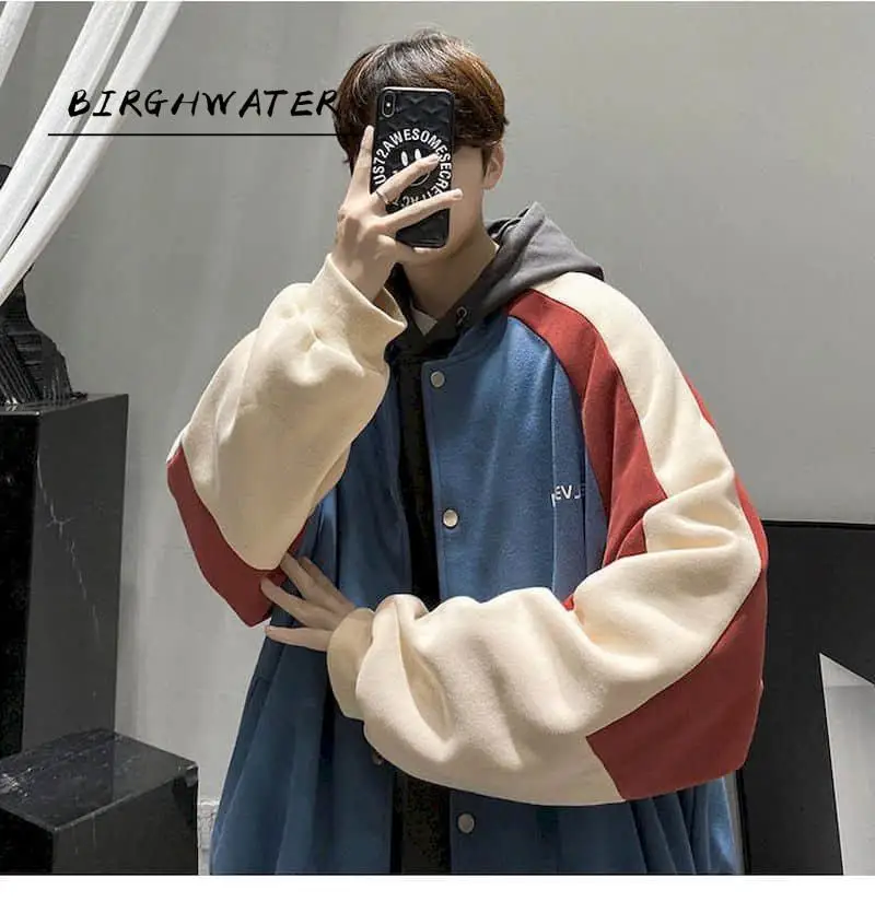 

Baseball uniform men's winter thick casual jacket Korean style trendy handsome jacket Hong Kong style plus fleece top cool