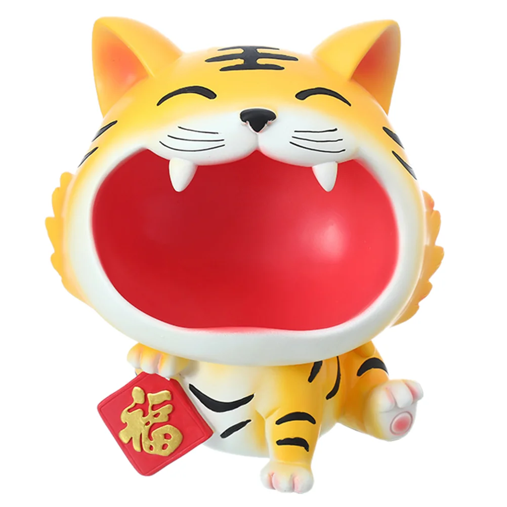 1 Pc Storage Box Tigers Adorn Lovely Tigers Desktop Ornament Home Resin Decor