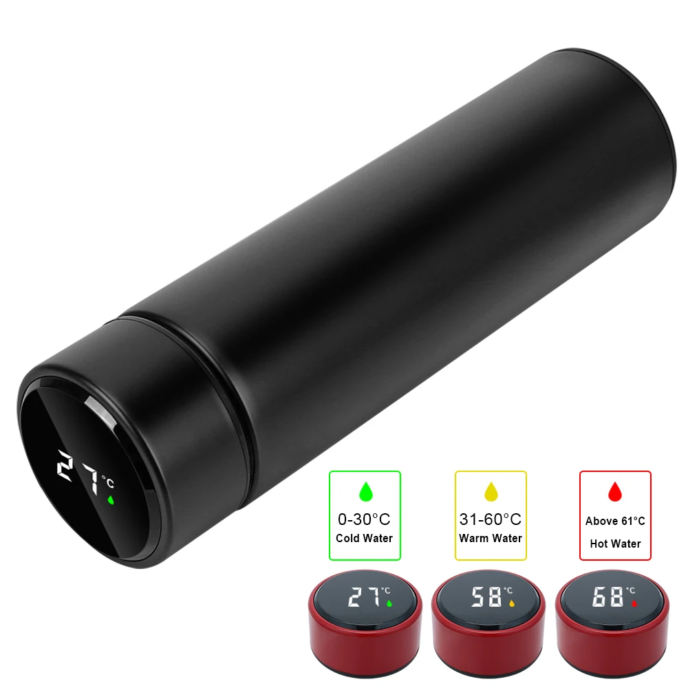

500ML Led Digital Temperature Display Intelligent Thermos Smart Insulation Cup Temperature Display Stainless Steel