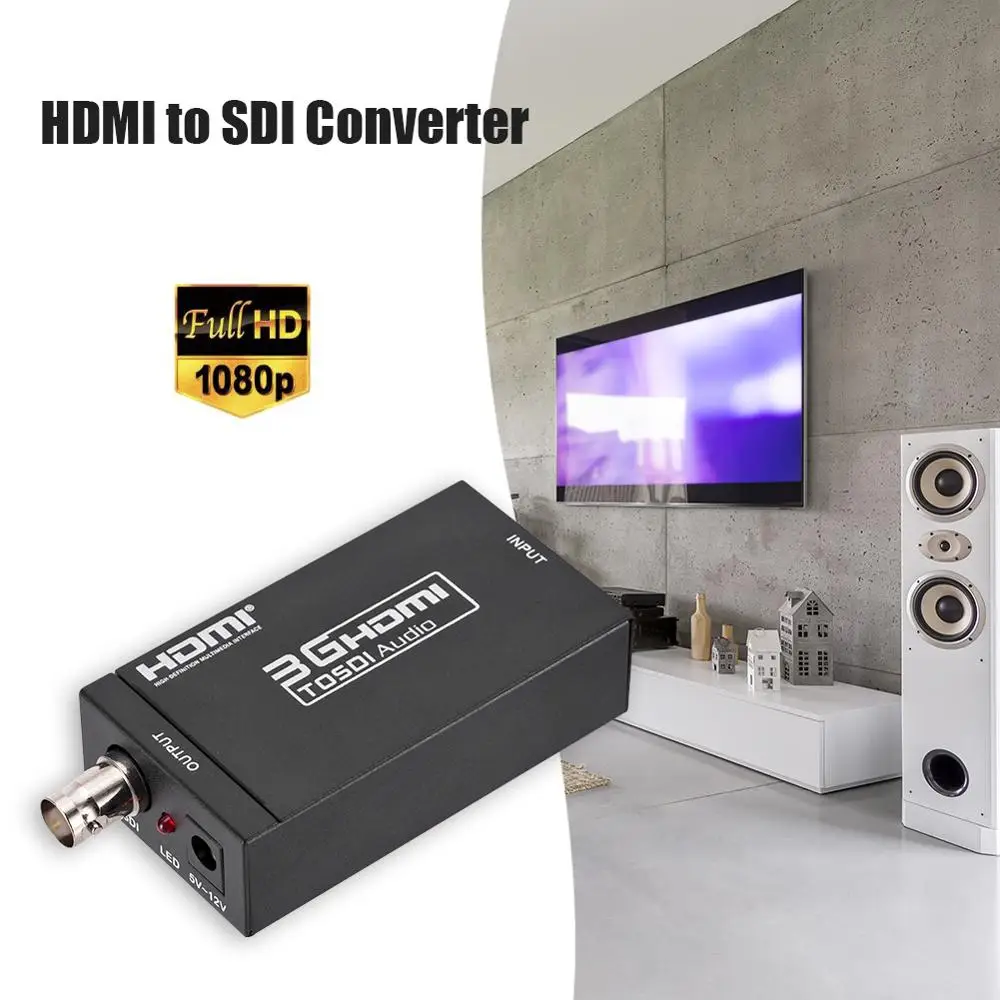Вилка стандарта США/ЕС 3G HDMI-совместимый преобразователь для HD-SDI HDTV 1080P BNC Видео